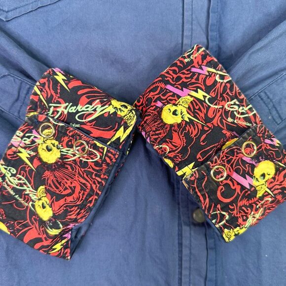 Vintage Y2K Ed Hardy x Christian Audigier Embroidered Dress Shirt - Size XXL - Picture 4 of 9